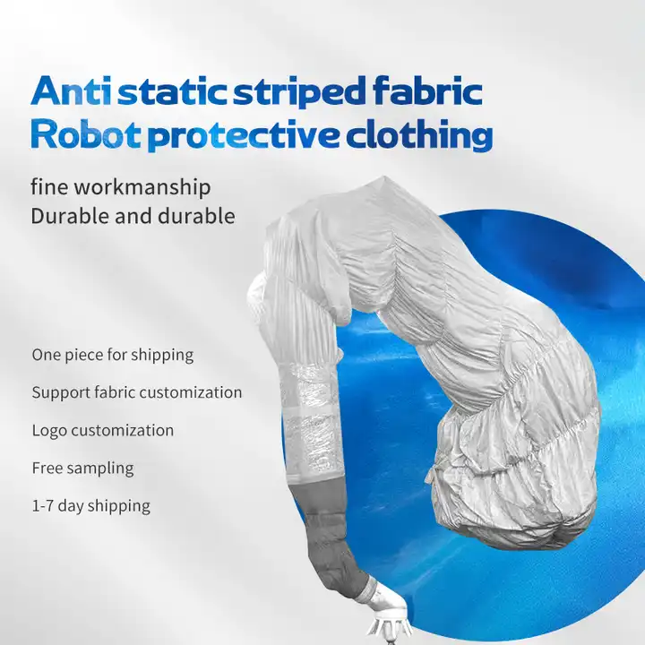 Industrieroboter-Abdeckung, staubdicht, antistatisch, gestreifte Roboter-Schutzkleidung, automatischer Lackierroboter 
